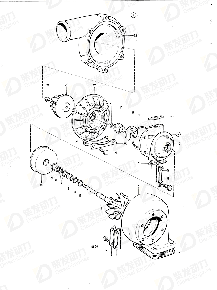 VOLVO Turbocharger 846633 Drawing VOLVO Turbocharger 846633 Drawing